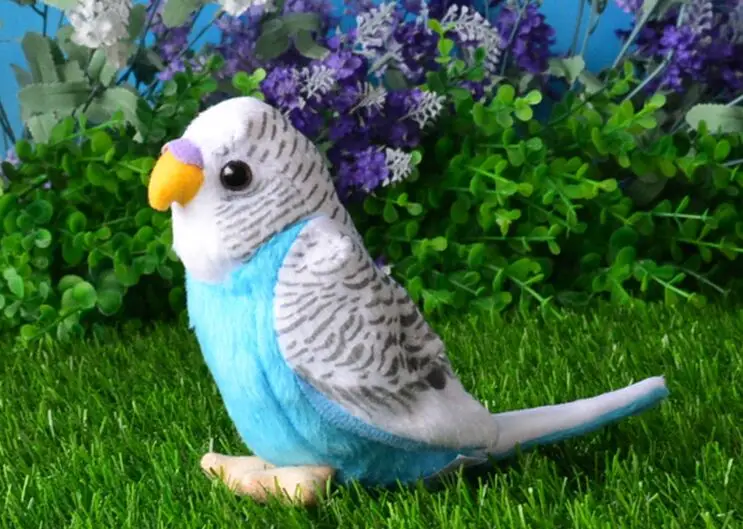 

small plush parrot toy lovely blue bird doll gift about 12cm 2634