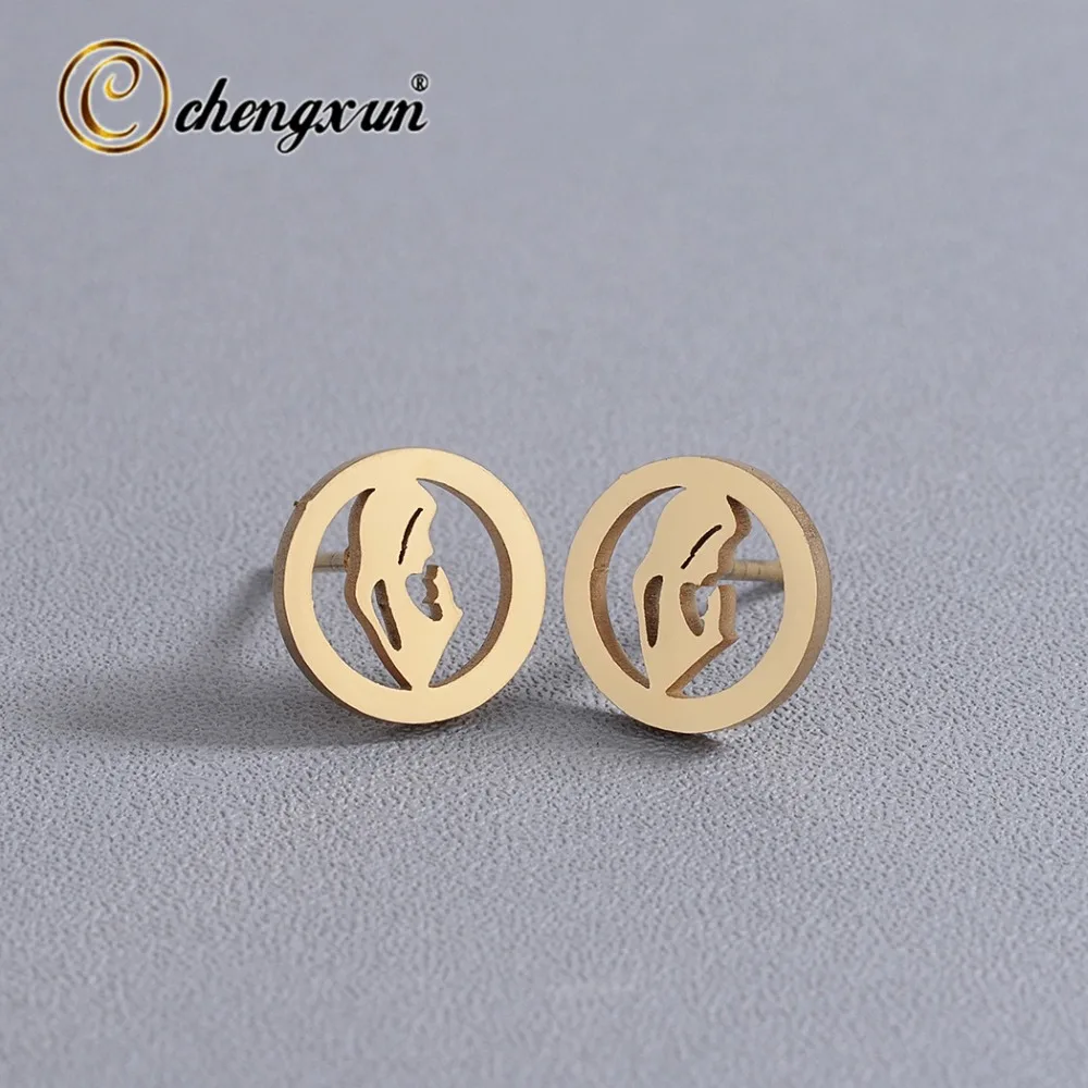 CHENGXUN африканские индийские женские фигурные круглые серьги из металла