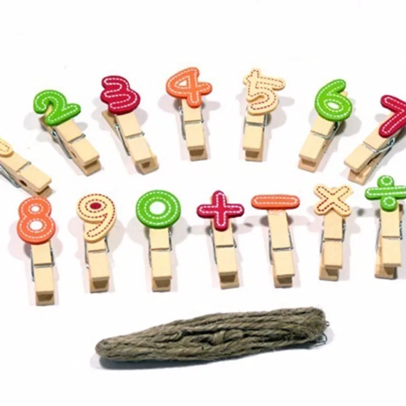 10pcs Mini Wooden Clips Lovely Arabic Numerals Pegs Clips Funny Photo Paper Clips Note Memo Holder Card Clothespin Craft Wedding Room Party Decoration  (5)