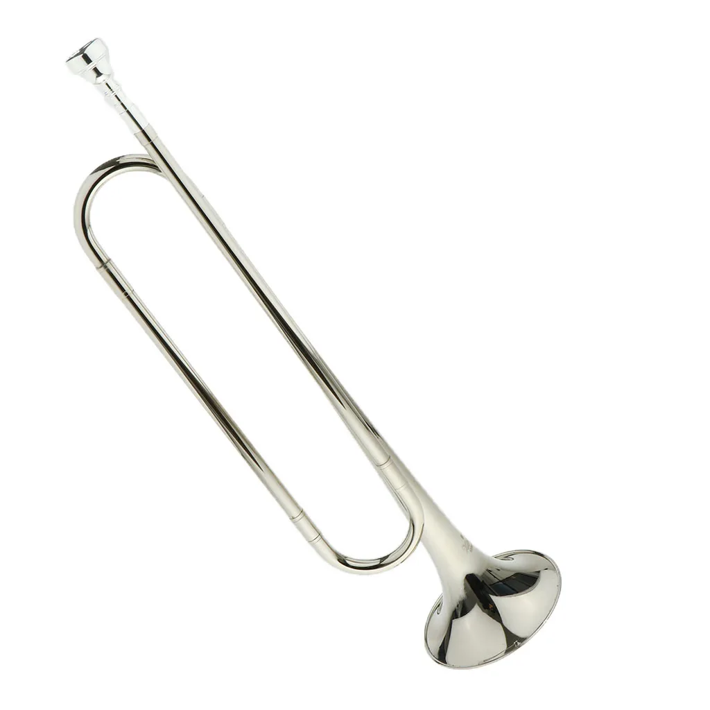 Tooyful Finest Brass B Tone Bugle Trumpet with Silver Plated 7C Mouthpiece Set for Students School Band Kids Musical Toy
