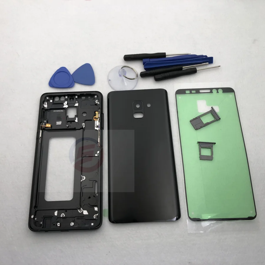 

A8 Full Housing Case Middle Frame Rubber Seal Back Cover Replacement Parts For Samsung A8 2018 A530 A530F A8 plus A730 A730F A8+