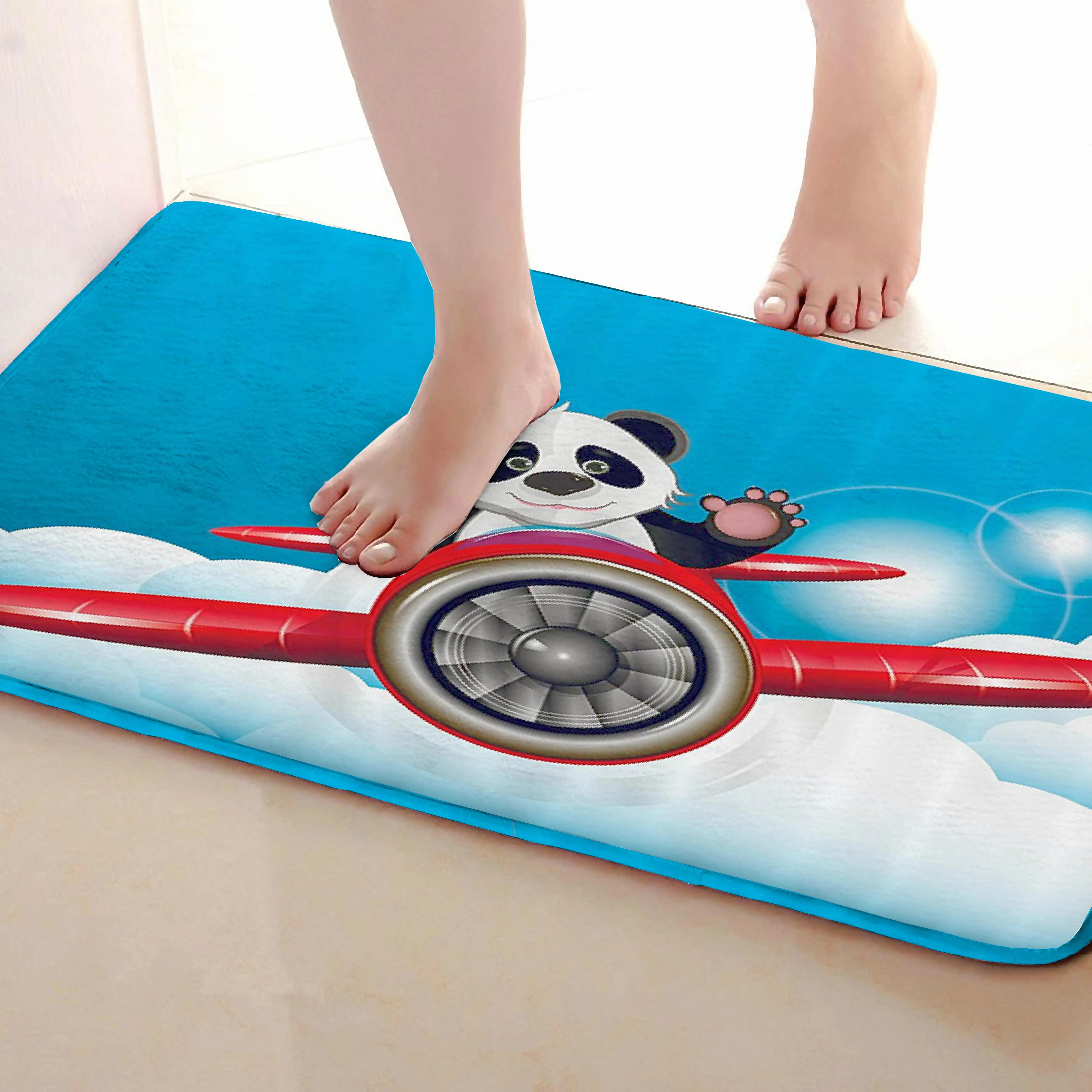 Коврик для ванной комнаты в стиле панды, забавный Противоскользящий коврик для ванной, аксессуары для душевой занавески, соответствующие вашей душевой занавеске