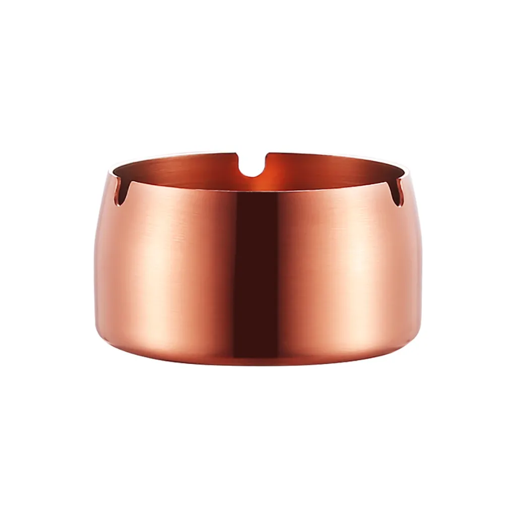 Нержавеющая сталь высокая термостойкость падение стойкие круглый дизайн пепельница мода красочные - Цвет: rose gold