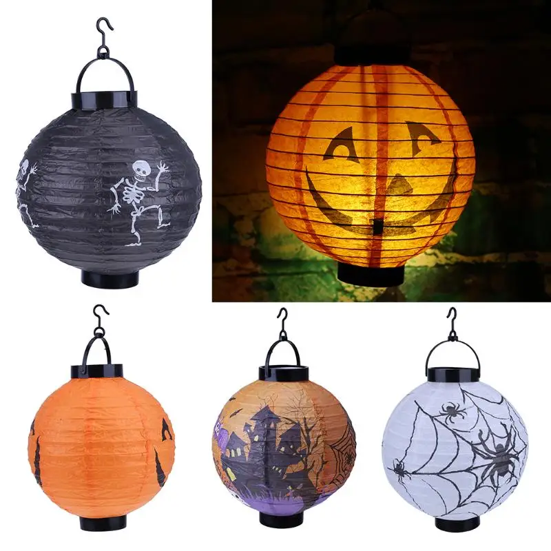 

Halloween Decoration LED Paper Pumpkin Hanging Lantern Light Lamp Halloween Decorations for Home Horror Lantern Supplies