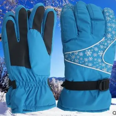 Качество для кемпинга водонепроницаемый женские спортивные лыжные перчатки женские теплые зимние перчатки для сноуборда ветрозащитные зимние перчатки для бега - Цвет: Синий