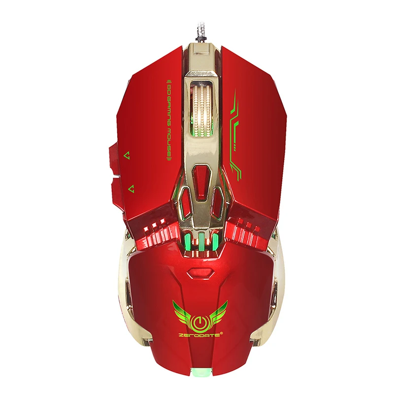 

X800 Macro Define Wired Gaming Mouse Metal Ergonomic Game Mice Optical Backlit Mechanical Wire Mouse for Gamer Dota2 Overwatch