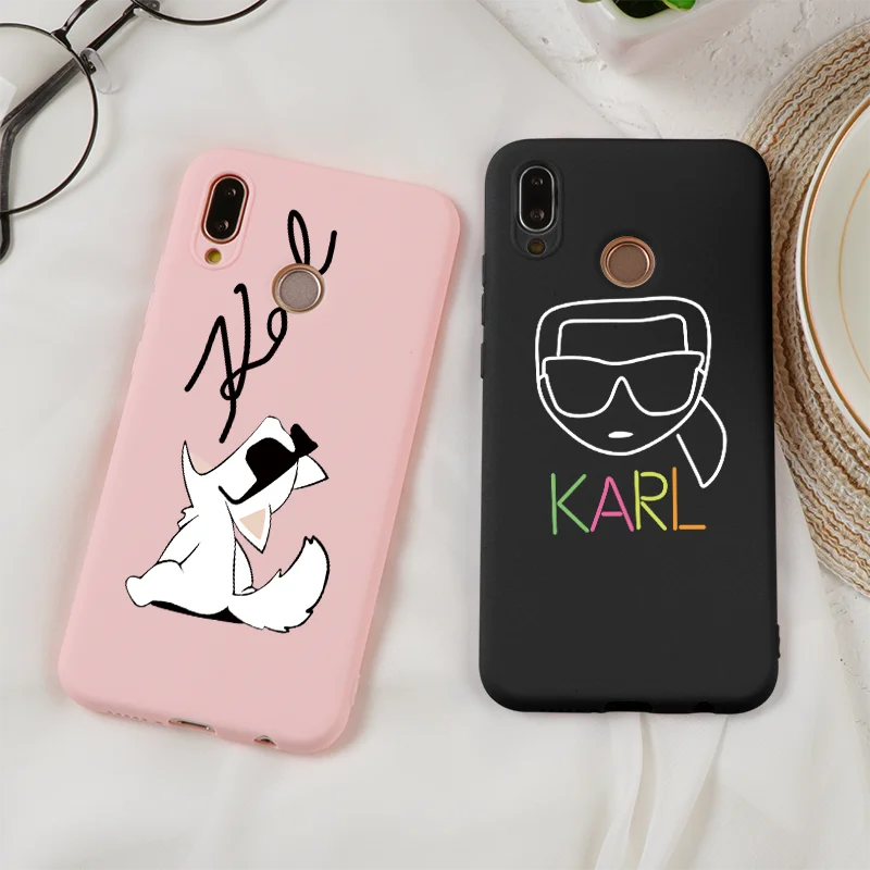 

Fashion Karl Lagerfeld Soft Silicone Matte Case For Huawei Honor 10i 20i Play View 20 9 10 Lite Y6 Y7 Pro 2019 2018 Coque Fundas