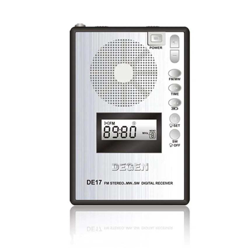

Degen DE17 FM Stereo MW SW LCD Radio DSP World Band Receiver Alarm Quarz Clock FM Radio A0904A