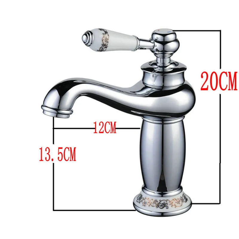 SRJ Bathroom Brass Faucet Cold And Hot Water Tap Brushed Antirust Washbasin Faucet Soft Water Prevents Splashing 