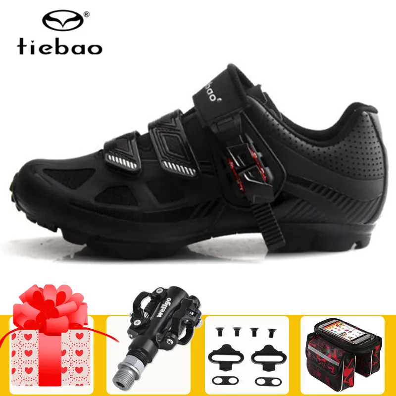 

Tiebao MTB Cycling Shoes Men add SPD pedal set Waterproof Mountain Bike Shoes Racing Bike Self-Locking Athletic Bicycle Shoes