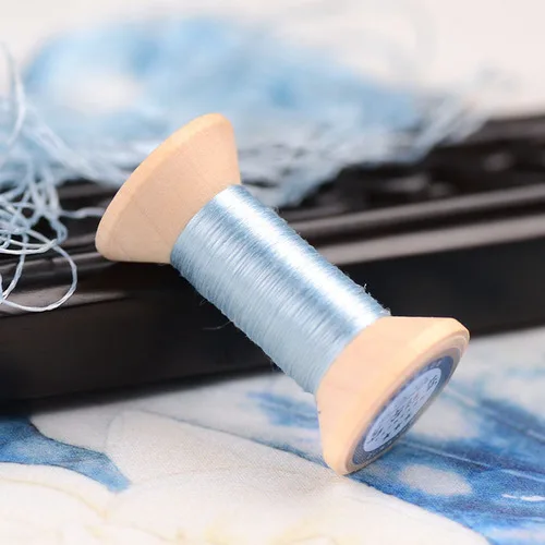 20 м темно-синяя Вышивка Сучжоу вышивка DIY Обычная цветная шелковая линия филиал ручная вышивка Spiraea вышивка линия - Цвет: 1