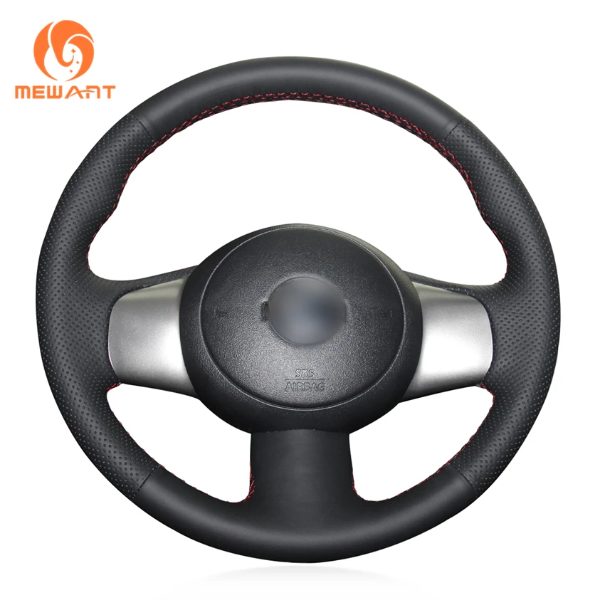 MEWANT Black Genuine Leather Car Steering Wheel Cover for Nissan March 2010-2015 Sunny 2011-2013 Versa 2012-2014 Almera Cube MEWANT Black Genuine Leather Car Steering Wheel Cover for Nissan March 2010-2015 Sunny 2011-2013 Versa 2012-2014 Almera Cube
