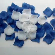 2000 шт. 20 пакетов Королевский синий смешанный белый искусственный шелк лепестки роз Свадебные цветы конфетти decorationspetalos de rosa