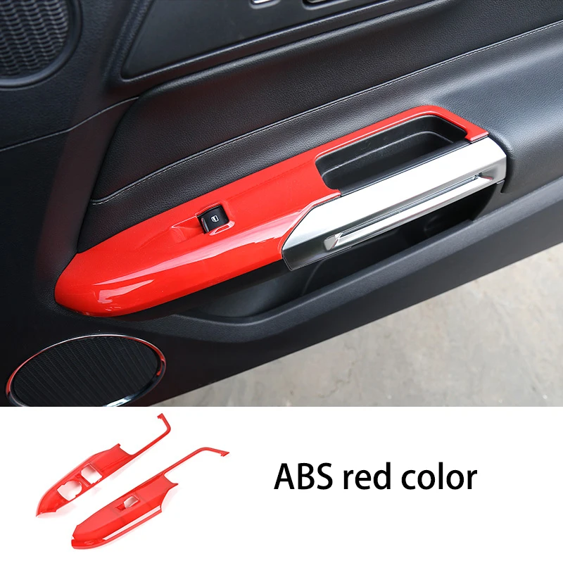 

lsrtw2017 ABS car window control panel trims for ford mustang 2015 2016 2017 2018 2019 6th generation