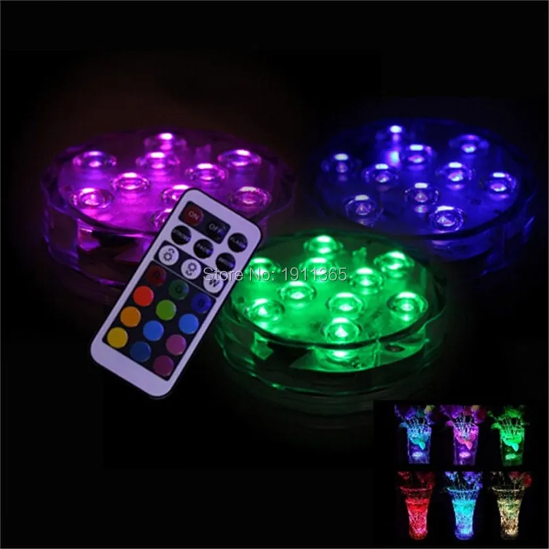 

2pcs Remote Control LED Submersible Candle Floral Table Tea Light Waterproof Wedding Decor Hookah Shisha Vase Christmas Party