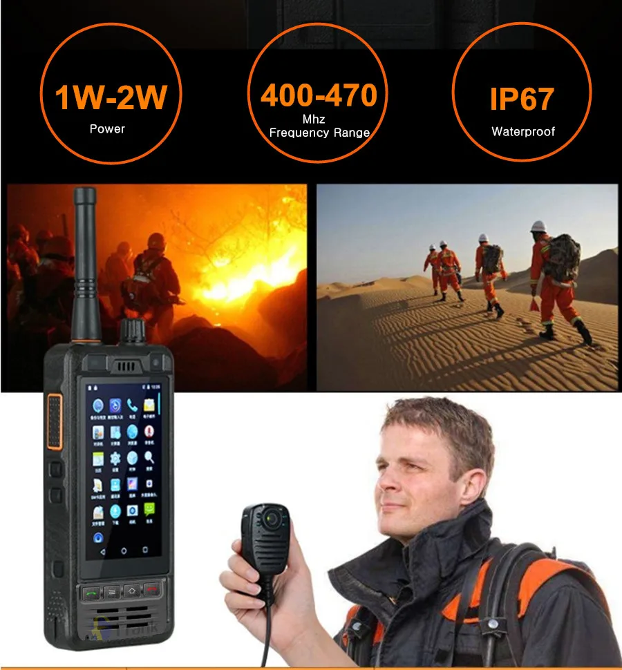 Rungee W5 ударопрочный телефон Walkie Talkie IP67 водонепроницаемый телефон 5000mah 5MP камера Android 6 смартфон