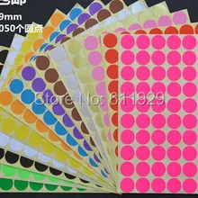 dia.1.9cm красочный круглый пустой бумажные наклейки, 1050 шт. много/подарочная упаковка этикетки/ценник/DIY красный наклейки/логотип