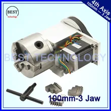 100mm CNC 4th Axis CNC dividing head/Rotation Axis/A axis kit Nema23 for Mini CNC router/engraver woodworking engraving machine