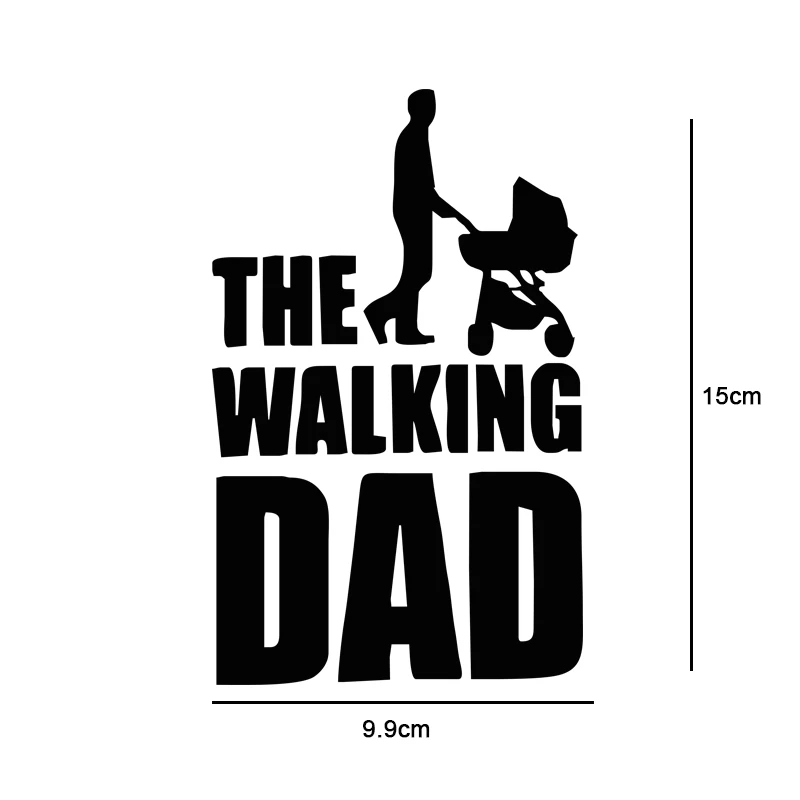 9.9CM15CM The Walking Dad Fun Sticker Vinyl Decal Baby On Board BlackSilver (5)