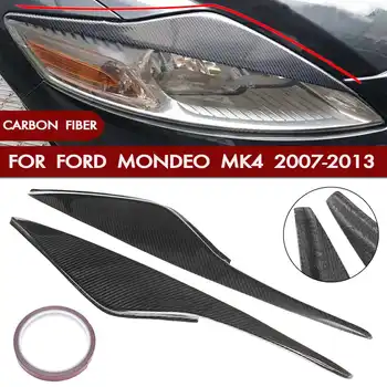 

Pair Headlight Eyebrows Cover Trim Carbon Fiber Head Lamp Eyelid Sticker For Ford/Mondeo MK4 2007 2008 2009 2010 2011 2012 2013