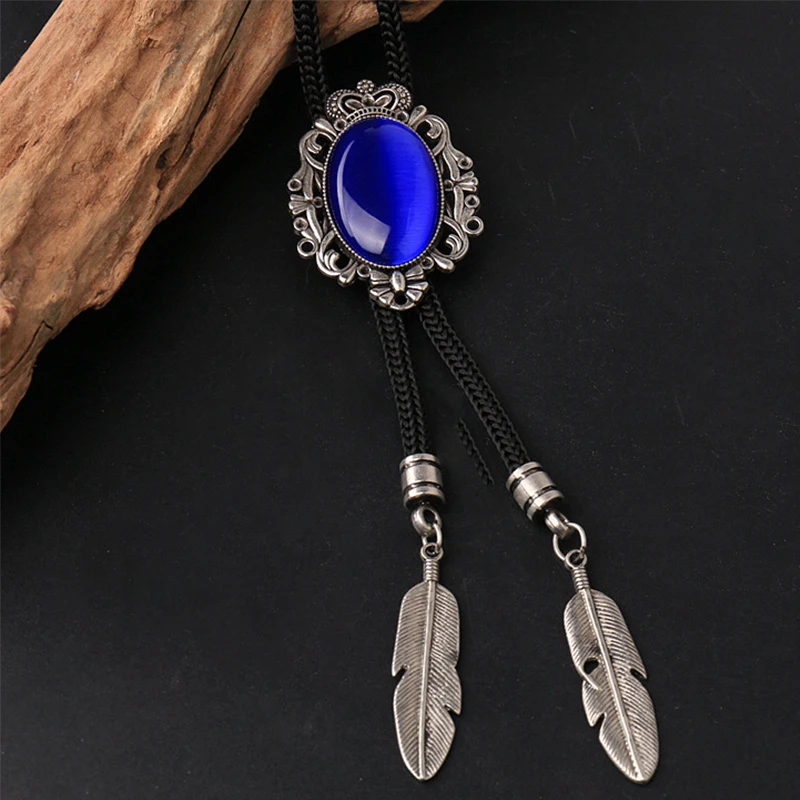 Mantieqingway Blue Bolo Ties For Wedding New Style Bolo Ties For Men Luxury Crown Rope Bolo Bow