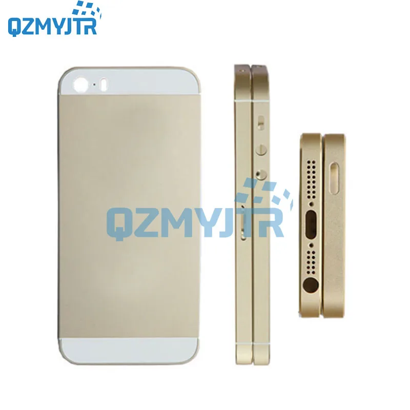 4," для iphone 5s крышка батареи задняя крышка Корпус задняя дверь Чехол средняя рамка Шасси с боковой сборка кнопок для iphone SE 5SE - Цвет: 5s gold