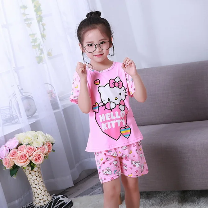 

Boys Pajamas Sets Kids Cotton short sleeved nightwear Children Sleepwear Set For Baby Girls Pyjamas Teenagers 2018 products XG06