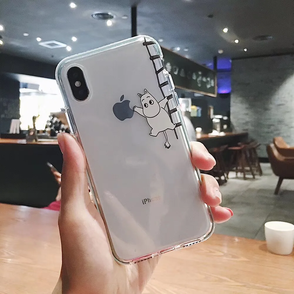 Японский милый Аниме Doraemon Moomin Красочные края чехол для телефона для iphone 11 pro X XS Max Xr 7 8 6 6s plus прозрачный мягкий силиконовый чехол - Цвет: 2 LMlt