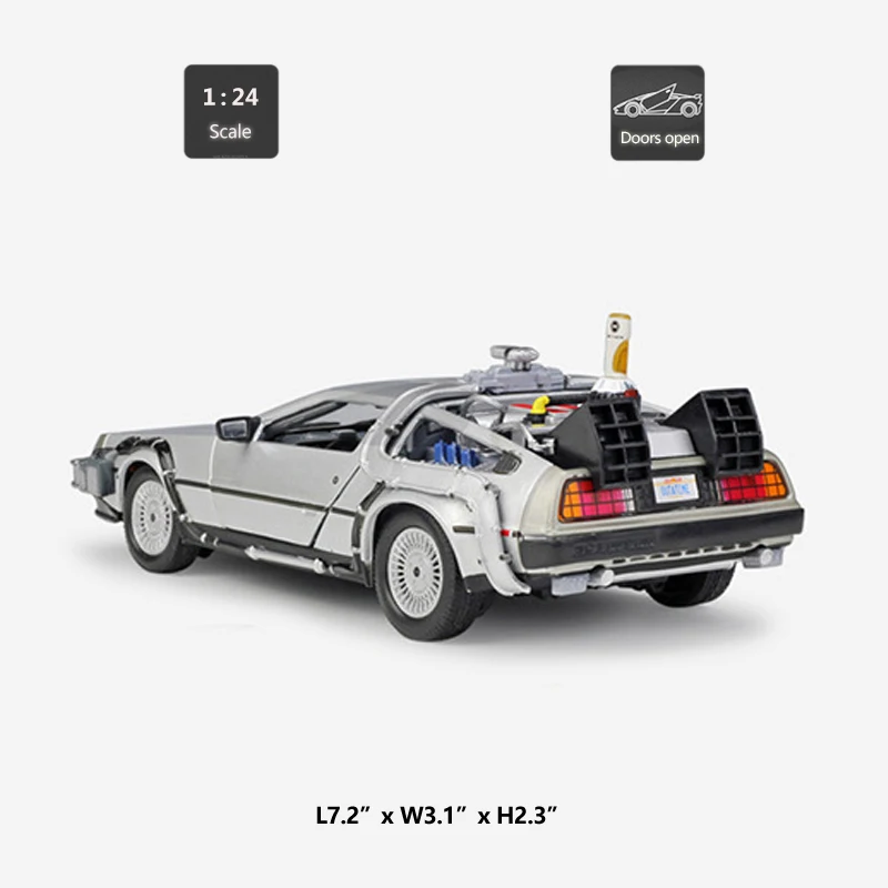 HOMMAT имитация МАСШТАБА 1:24 Welly DeLorean DMC 12 BTTF 1/2/3 модель автомобиля из сплава игрушка