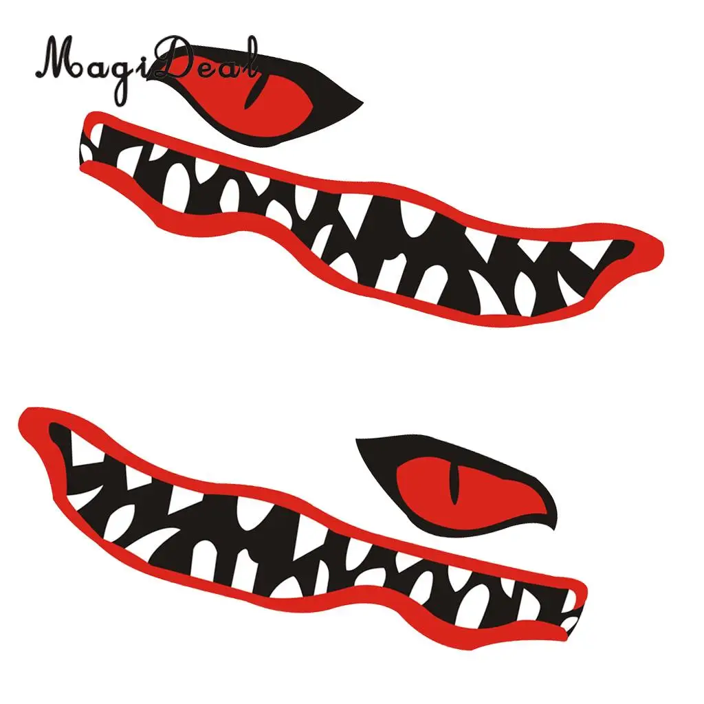 MagiDeal New 1 Pair River Monster Mouth&Eye Vinyl Decal Stickers for Kayak Canoe Fishing Boat Car Truck Yaht Dinghy Window Decor