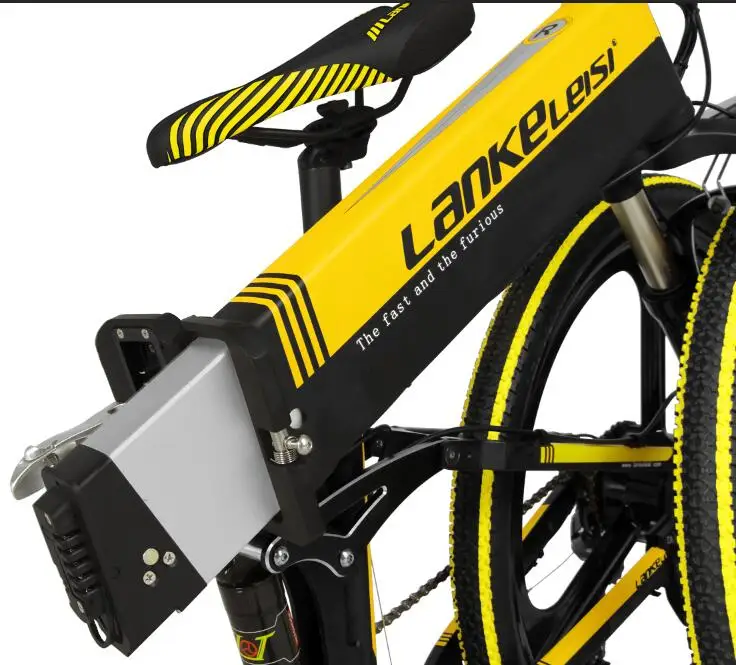 Flash Deal LANKELEISI XT750-Z Foldable E-Bike 26 inch 27 Speeds Hydraulic Suspension Fork 400W 48V 10Ah Lithium Baterry 3