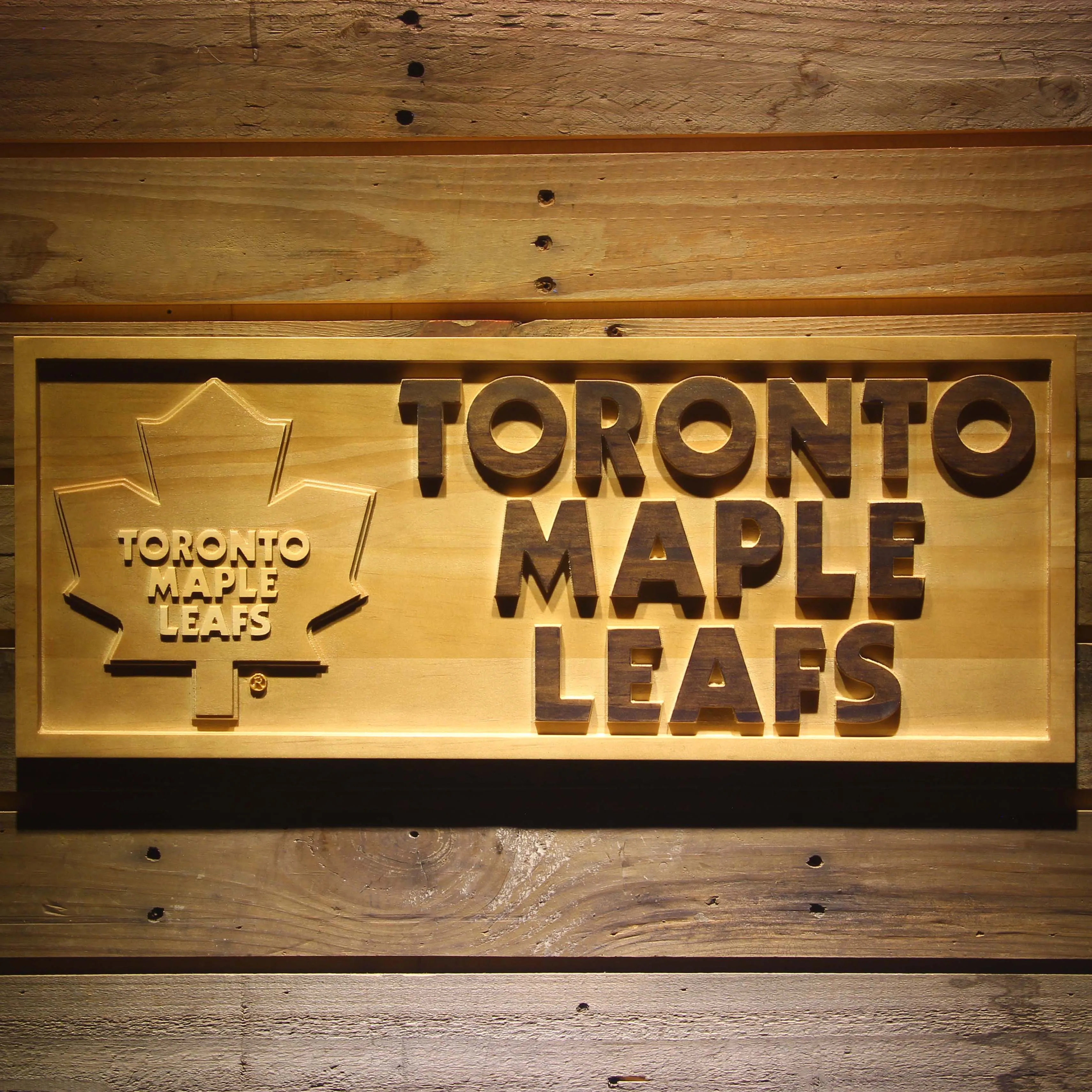 Toronto Maple Leafs 3D деревянный знак