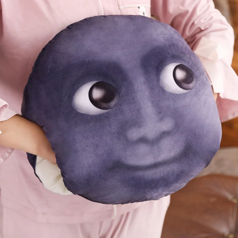 

Creative black face moon expression sleeping pillow package sofa cushion winter warm handcuffs key ring pendant