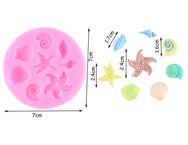 Морская раковина Раковины Морская звезда силиконовые формы для торта DIY Инструменты для украшения тортов из мастики Gumpaste для шоколада конфет мыла Fimo глиняные формы