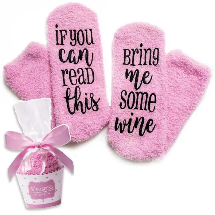Зимние Wamer женские 1 пара букв носки пушистые антискользящие носки Рождественский подарок носки для сна для леди