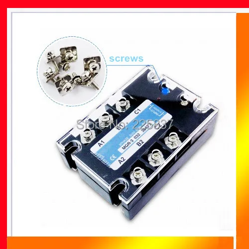 

Free shipping high quality TSR-60DA 60A three phase 3-32vDC to 380vAC 60A DC-AC 3 phase solid state relay SSR relay