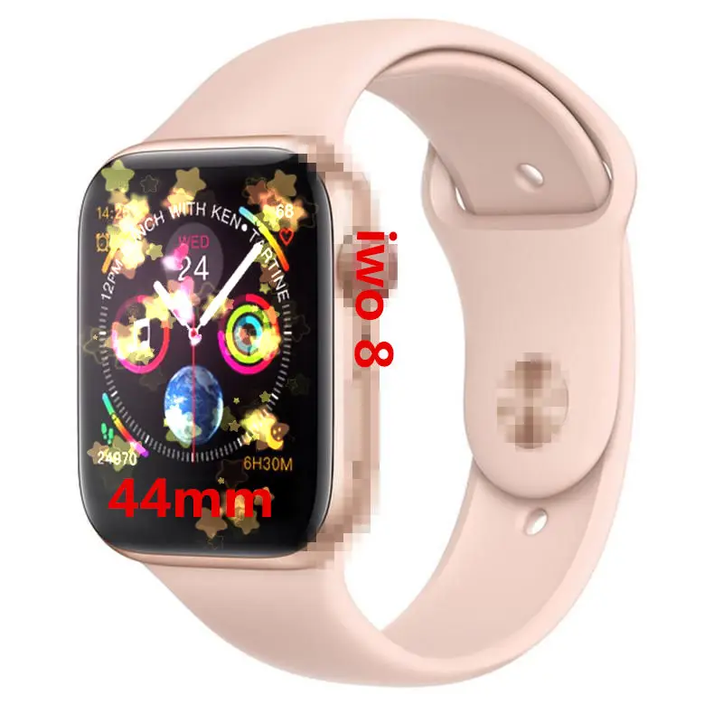 Pink IWO8+ наушники/набор Smartwatch MTK2502 44 мм чехол для часов серии 4 Smartwatch Поддержка SMS синхрониза VS IWO 5 6 - Цвет: Pink