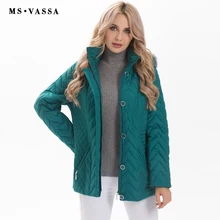 MS VASSA Women Parkas 2017 new Winter Autumn Ladies padding jacket detachable hood with nice faux fur plus size 5XL ,6XL ,10XL