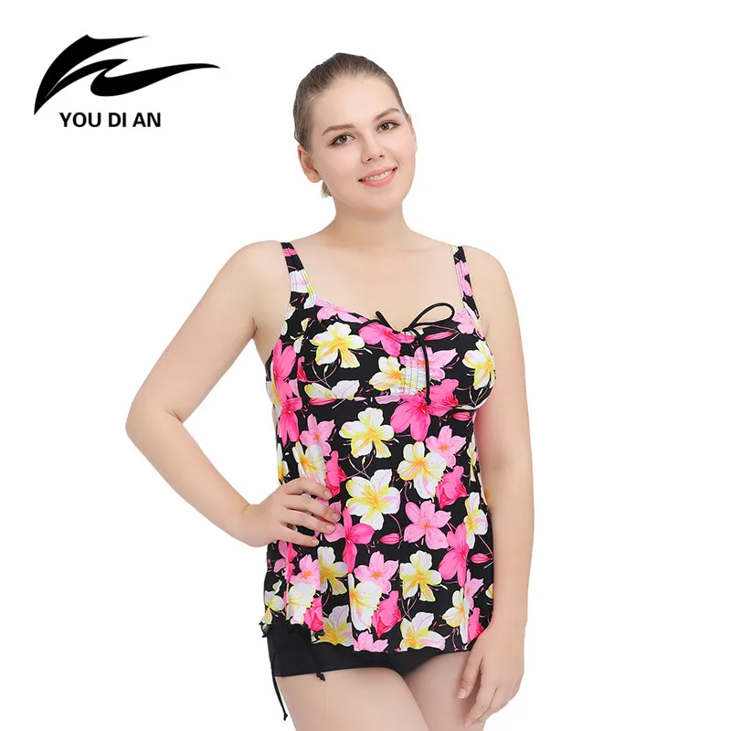 Women Plus Size Swimwear Summer Padded Two Pieces Swimsuit Bathing ...