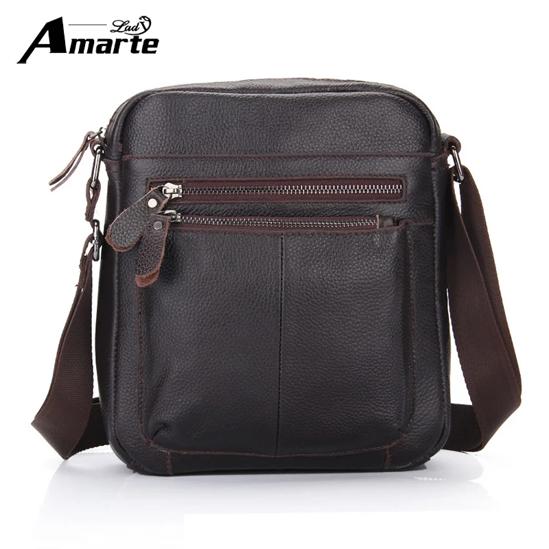 

Amarte Brand Men Genuine Leather Shoulder Bags Fashion Vintage Cow Leather Business Briegcase Male Casual Leisure Crossbody Bags