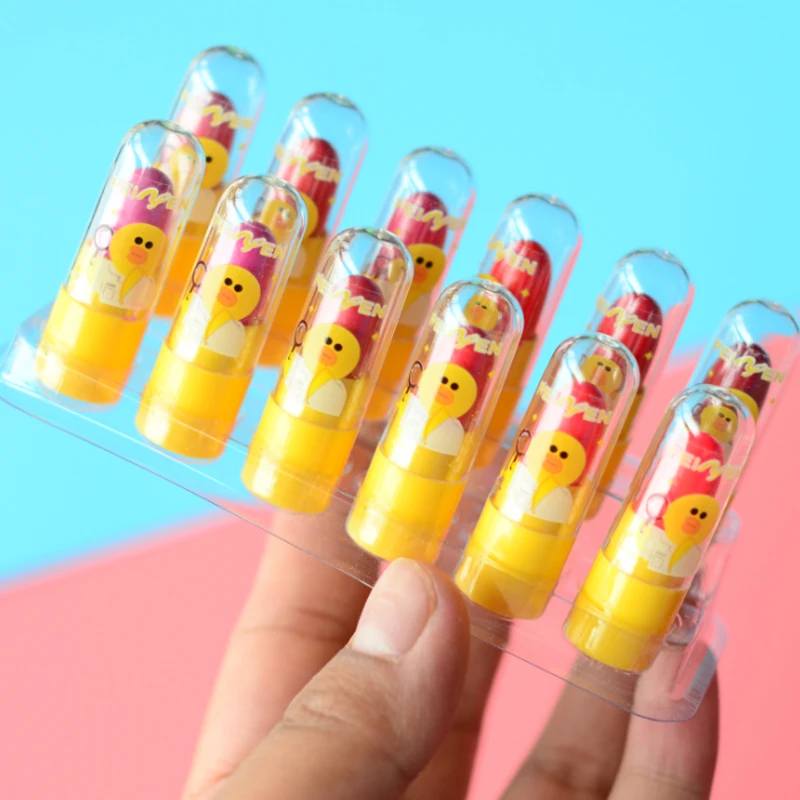 

Fashion Mini Cute Yellow Duck Lasting Lipstick Professional Makeup Lip Gloss Set Cute Portable Sale 1 (SET) 12 Color
