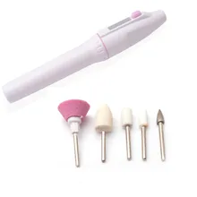 New Pen Shape Mini Electric Nail Art Tips Manicure Set Tools Nail Care Fingernail Machine with 5 Precision Crafted Nail Heads
