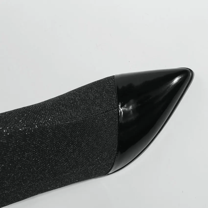 QUTAA 2019 Women Mid Calf Boots Pointed Toe All Match Women Shoes Square High Heel Winter Boots Women Shoes Size 34-42 Women's Shoes