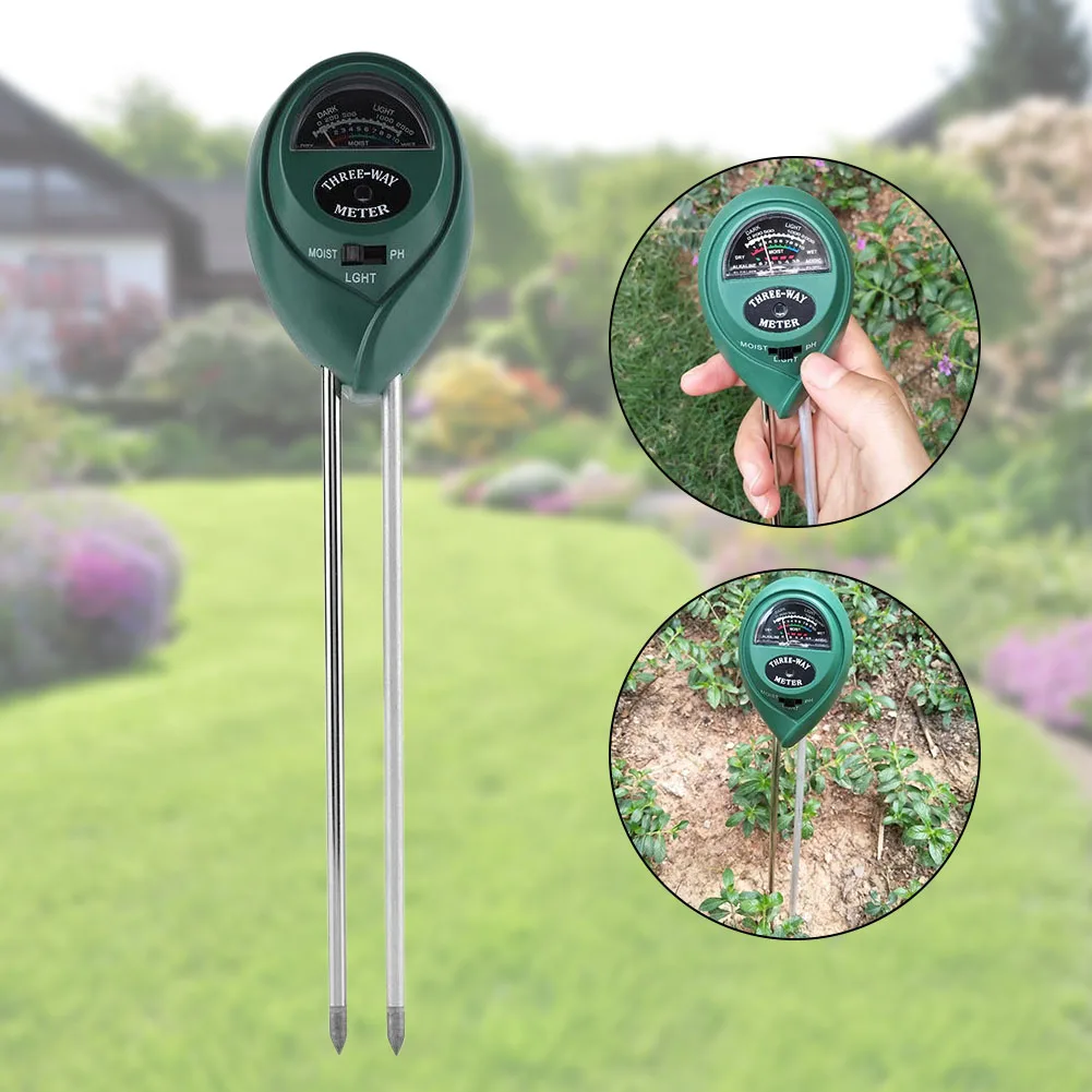 

3 In 1 Soil Tester Meter Tool Moisture Light PH Sensor Tools for Garden Lawn Plant Pot MDJ998