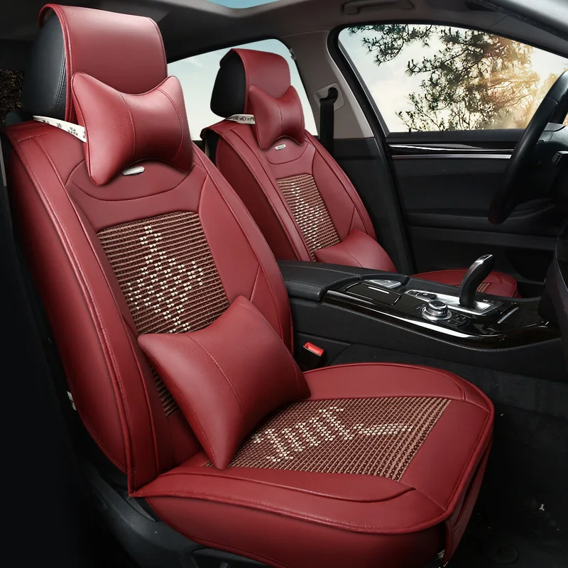 Чехол для автомобильного сиденья из ледяного шелка и кожи Honda Civic 2018 Accord 2003-2007 crv