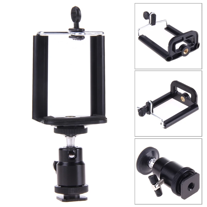 

Mini Metal Tripod Ball Head Ballhead With Screw Hot Shoe Adapter 1/4'' Screw Mount For Selfie Stick DSLR Camera Flash Accessory