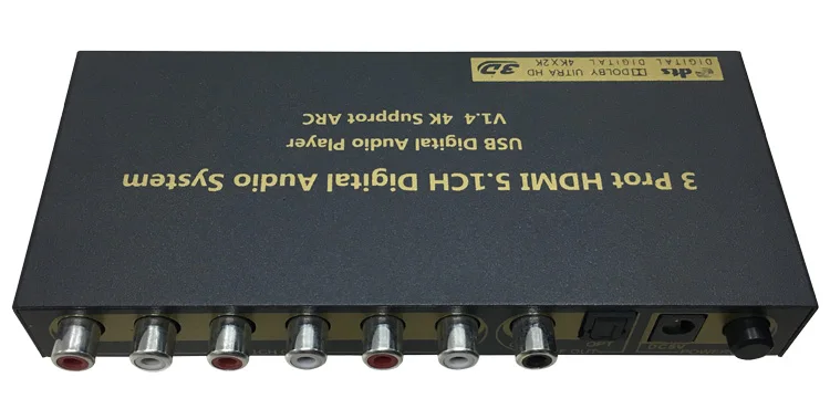HDMI тройной в 5,1 без потерь аудио декодер 4K аудио сплиттер DTS/AC-3, DTS оптический коаксиальный аудио декодер для 5,1 каналов питания