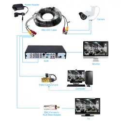 65ft 20 м CCTV кабель BNC видео кабель силовой сиамский для камера видеонаблюдения системы комплект CCTV аксессуары