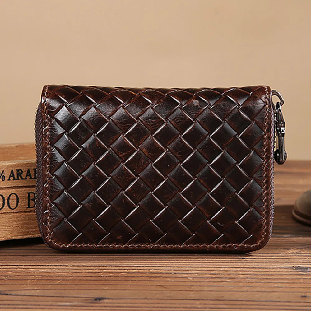 Масло воск телячий сдвоенный кошелек ID/кредитной держатель для карт Винтаж Deisgner