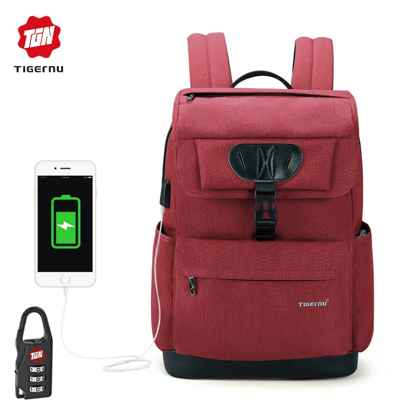 

2018 Tigernu New Arrival Laptop Backpack 15.6 inch USB Charge Backpack Business Casual School Bag Mochila for Men & Women